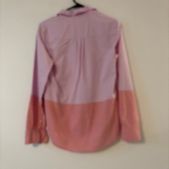 J.Crew Boy Shirt Women’s 6 Pink Colorblock Long Sleeve 100% Cotton Button Front - Picture 6 of 6